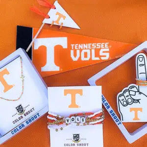 beaded bracelet stack with colorful Czech beads and gold accents – set of six stretchy bracelets